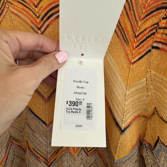 NWT ULLA JOHNSON PRISCILLA CHEVRON STRIPED KNIT SWEATER TOP SZ S - Picture 10 of 13